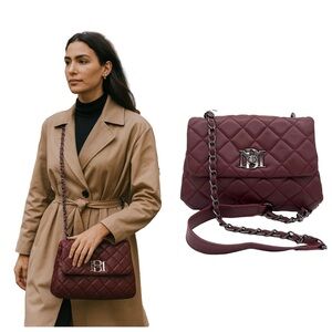 Badgley Mischka quilted vegan leather crossbody bag.